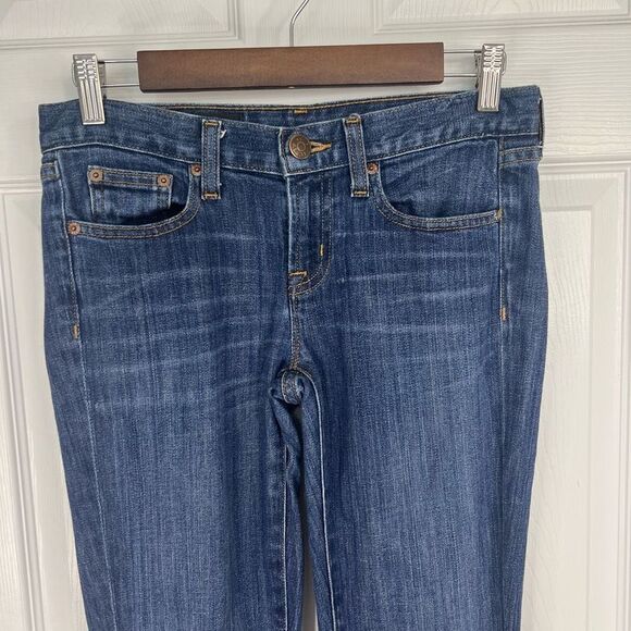 J. Crew Mid Wash Blue Low Rise Toothpick Stretch Ankle Denim Jeans Size 26 - Picture 3 of 14
